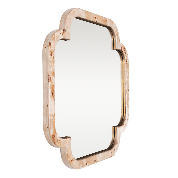 Varaluz 455MI36B Wall Mirror, Poplar Burl/Weathered Brass
