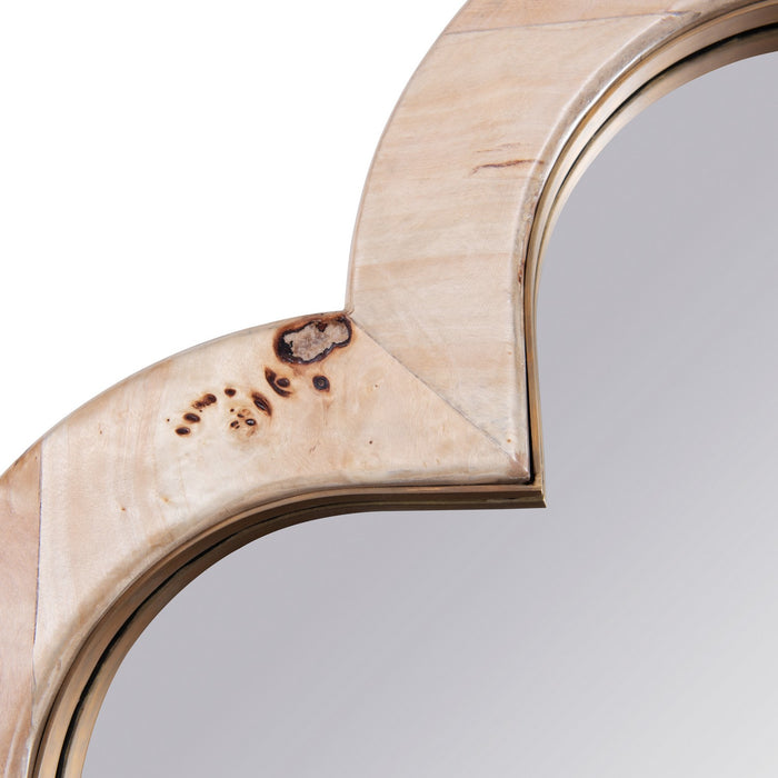 Varaluz 455MI36B Wall Mirror, Poplar Burl/Weathered Brass