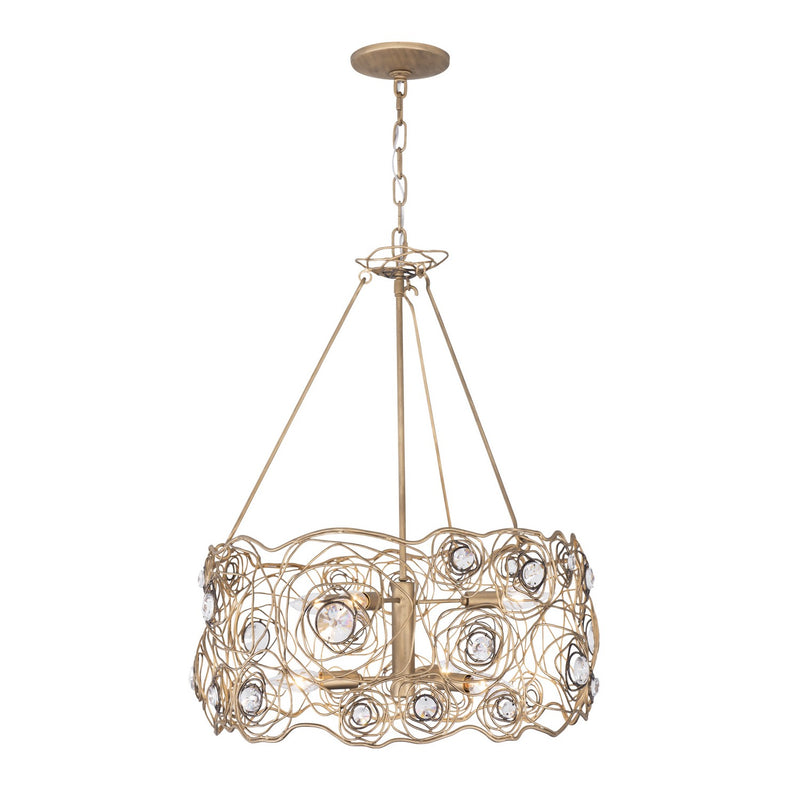 Varaluz 500C06HGOB Six Light Chandelier, Havana Gold Ombre