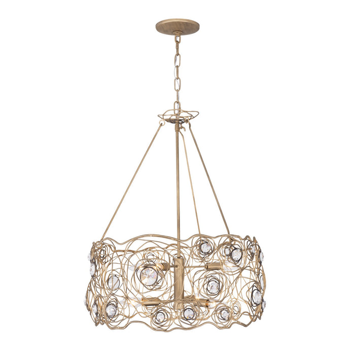 Varaluz 500C06HGOB Six Light Chandelier, Havana Gold Ombre