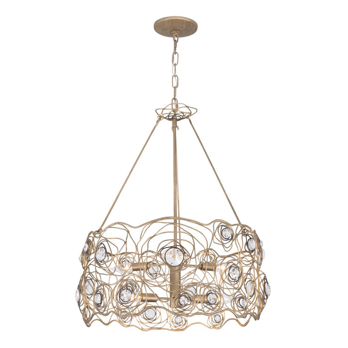 Varaluz 500C06HGOB Six Light Chandelier, Havana Gold Ombre