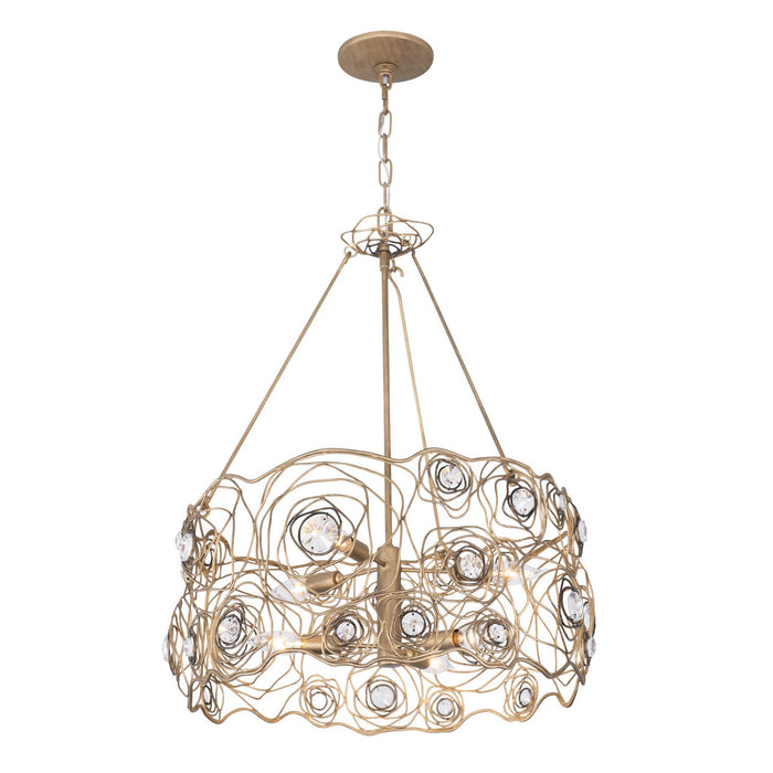 Varaluz 500C06HGOB Six Light Chandelier, Havana Gold Ombre