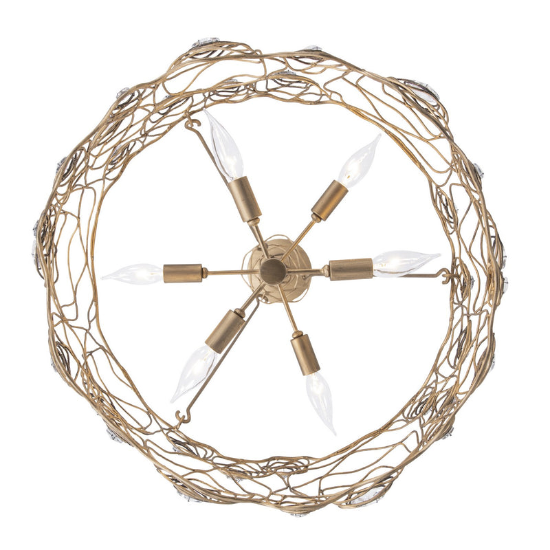 Varaluz 500C06HGOB Six Light Chandelier, Havana Gold Ombre