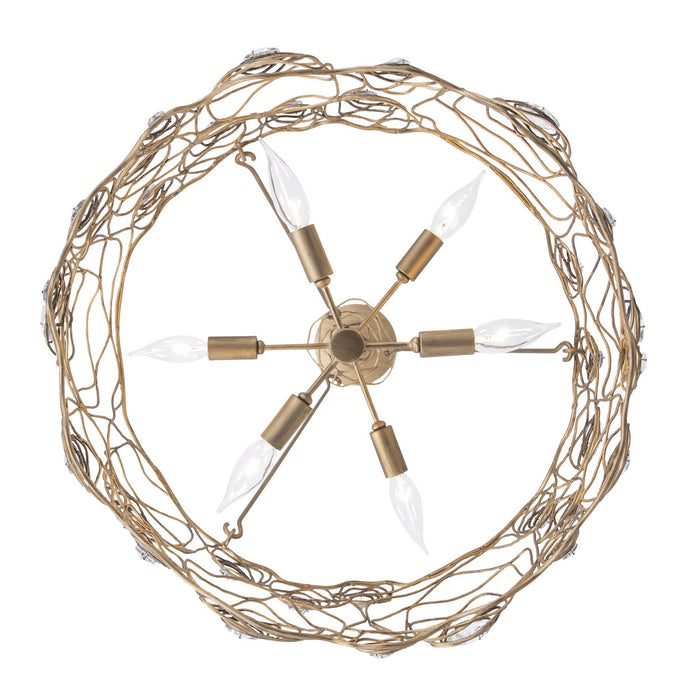 Varaluz 500C06HGOB Six Light Chandelier, Havana Gold Ombre