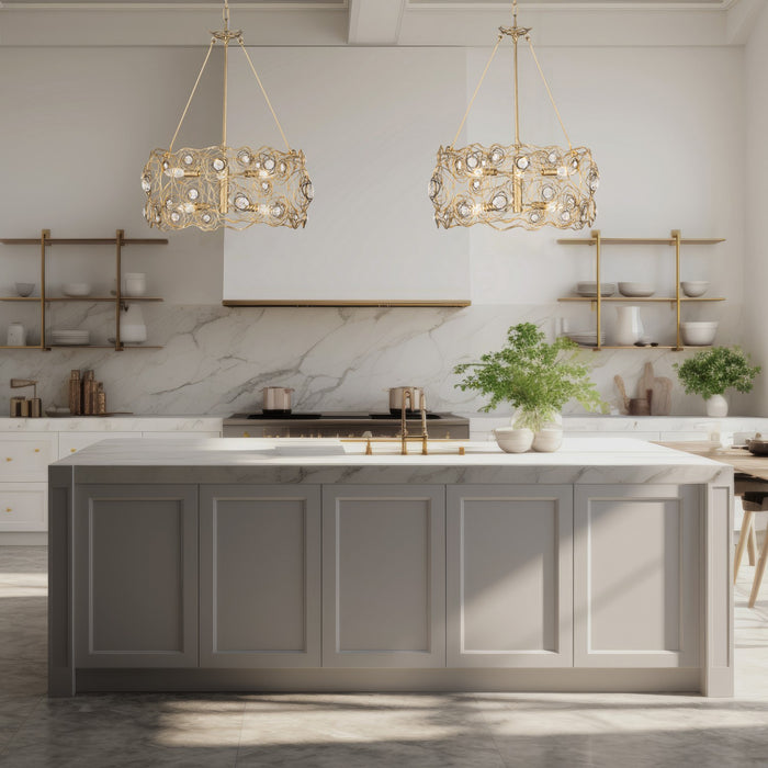 Varaluz 500C06HGOB Six Light Chandelier, Havana Gold Ombre
