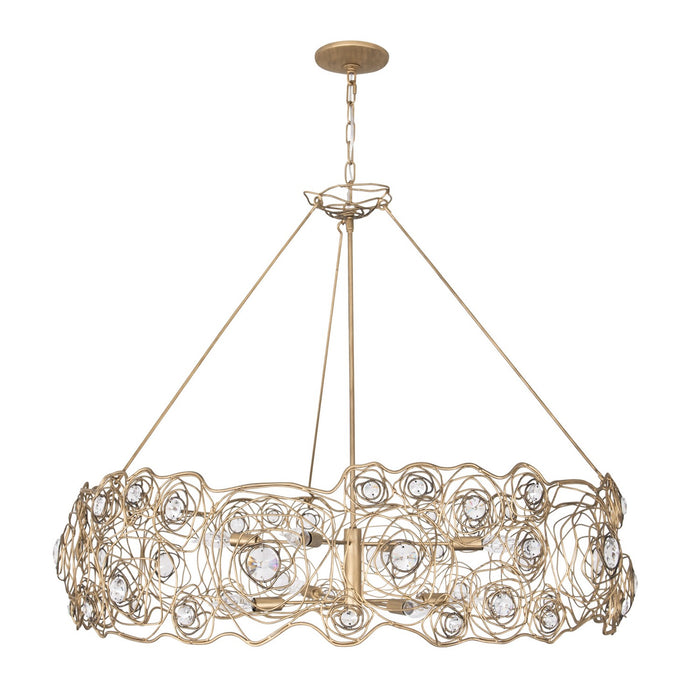 Varaluz 500C08HGOB Eight Light Chandelier, Havana Gold Ombre