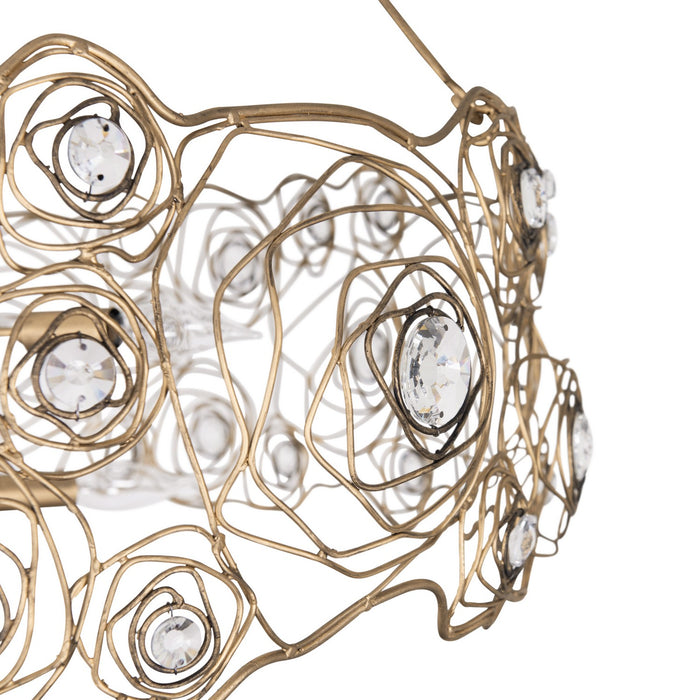 Varaluz 500C08HGOB Eight Light Chandelier, Havana Gold Ombre