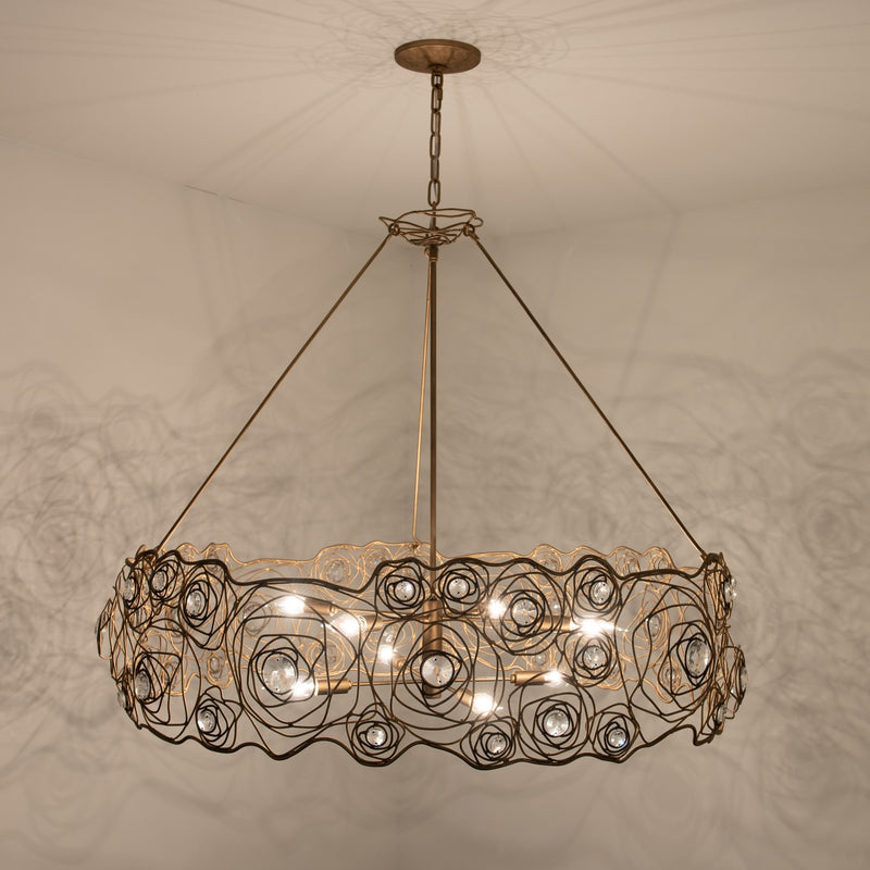 Varaluz 500C08HGOB Eight Light Chandelier, Havana Gold Ombre