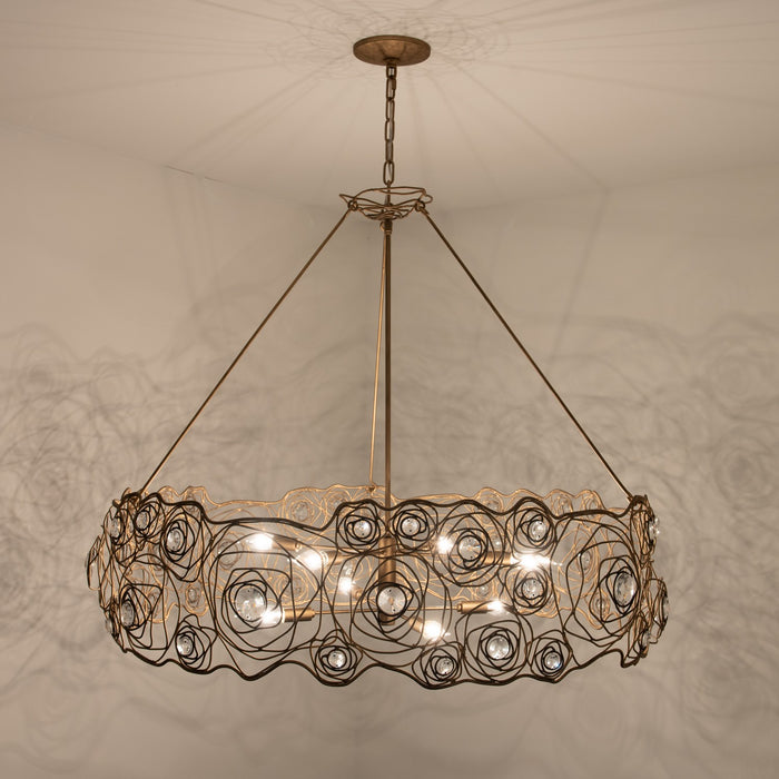 Varaluz 500C08HGOB Eight Light Chandelier, Havana Gold Ombre