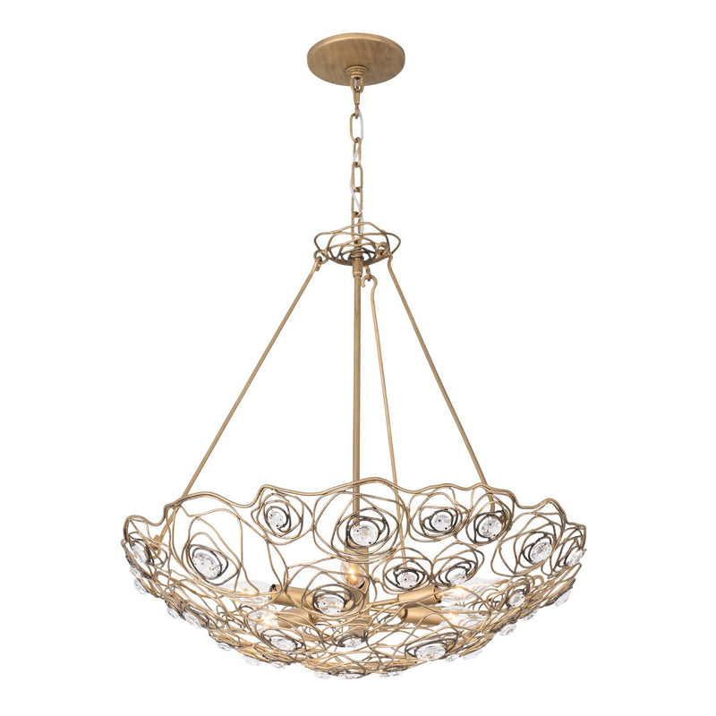 Varaluz 500P06HGOB Six Light Pendant, Havana Gold Ombre
