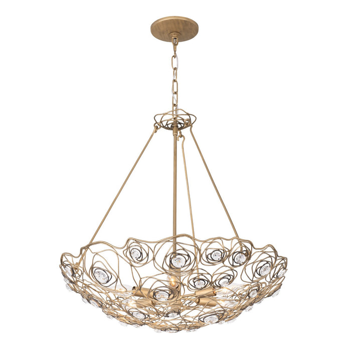 Varaluz 500P06HGOB Six Light Pendant, Havana Gold Ombre