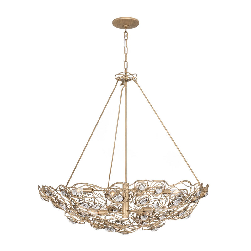 Varaluz 500P08HGOB Eight Light Pendant, Havana Gold Ombre
