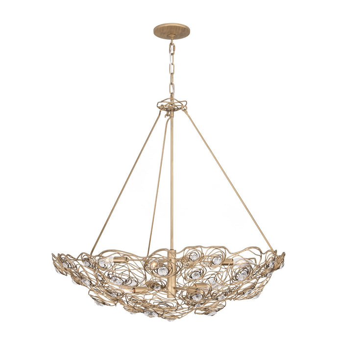 Varaluz 500P08HGOB Eight Light Pendant, Havana Gold Ombre