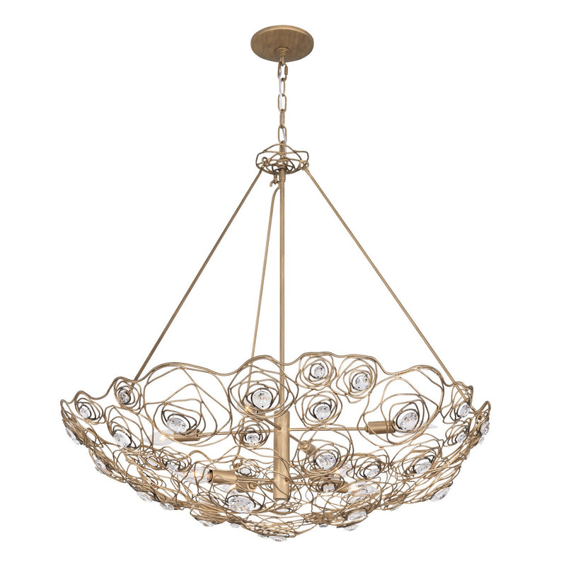 Varaluz 500P08HGOB Eight Light Pendant, Havana Gold Ombre