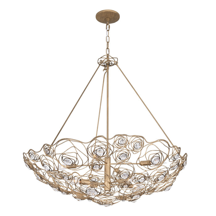Varaluz 500P08HGOB Eight Light Pendant, Havana Gold Ombre