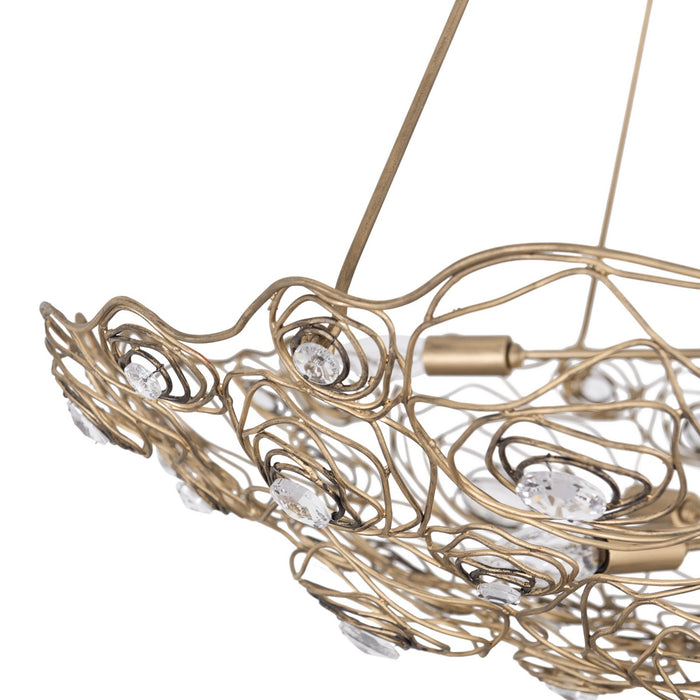 Varaluz 500P08HGOB Eight Light Pendant, Havana Gold Ombre