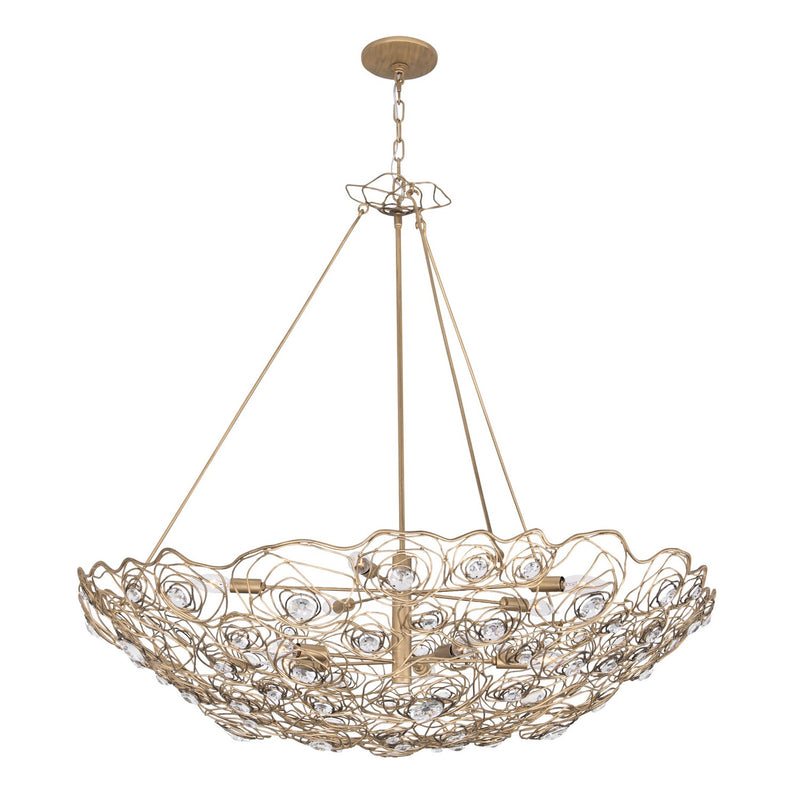 Varaluz 500P10HGOB Ten Light Pendant, Havana Gold Ombre