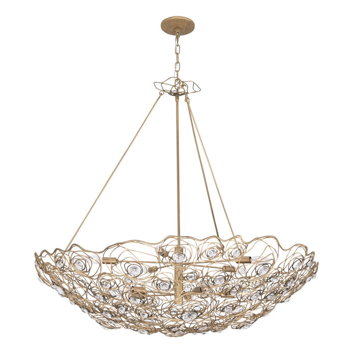 Varaluz 500P10HGOB Ten Light Pendant, Havana Gold Ombre
