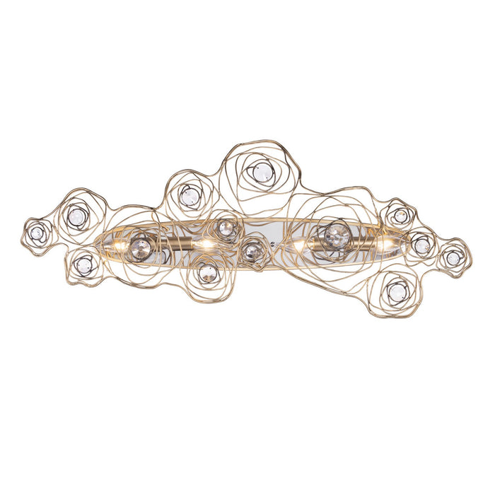 Varaluz 500W04HGOB Four Light Wall Sconce, Havana Gold Ombre/Polished Stainless Accents