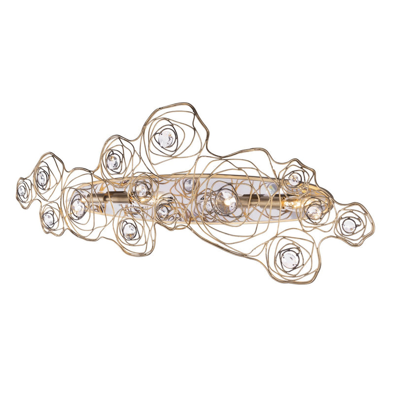 Varaluz 500W04HGOB Four Light Wall Sconce, Havana Gold Ombre/Polished Stainless Accents