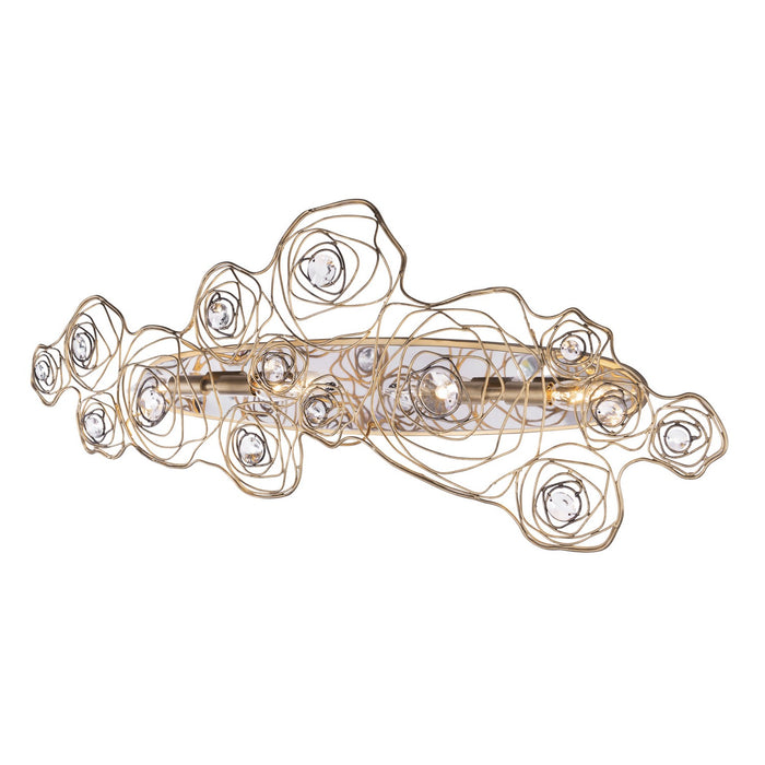 Varaluz 500W04HGOB Four Light Wall Sconce, Havana Gold Ombre/Polished Stainless Accents