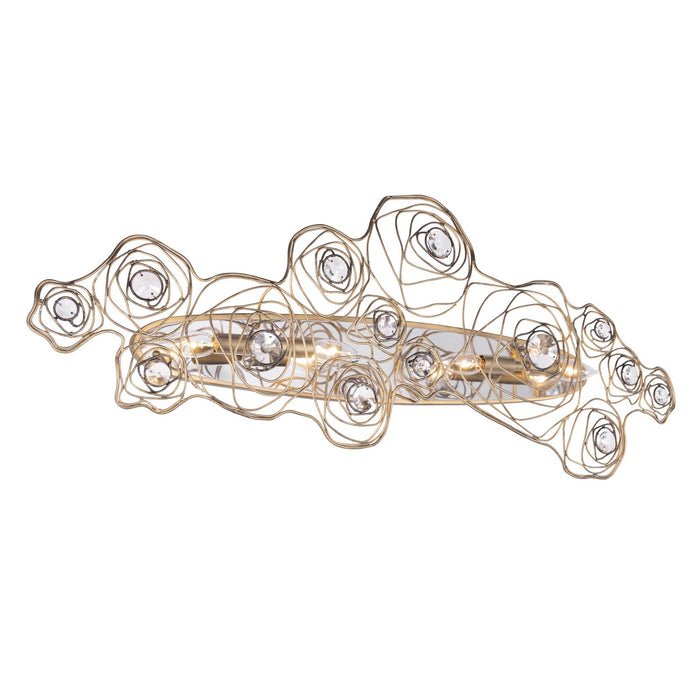 Varaluz 500W04HGOB Four Light Wall Sconce, Havana Gold Ombre/Polished Stainless Accents