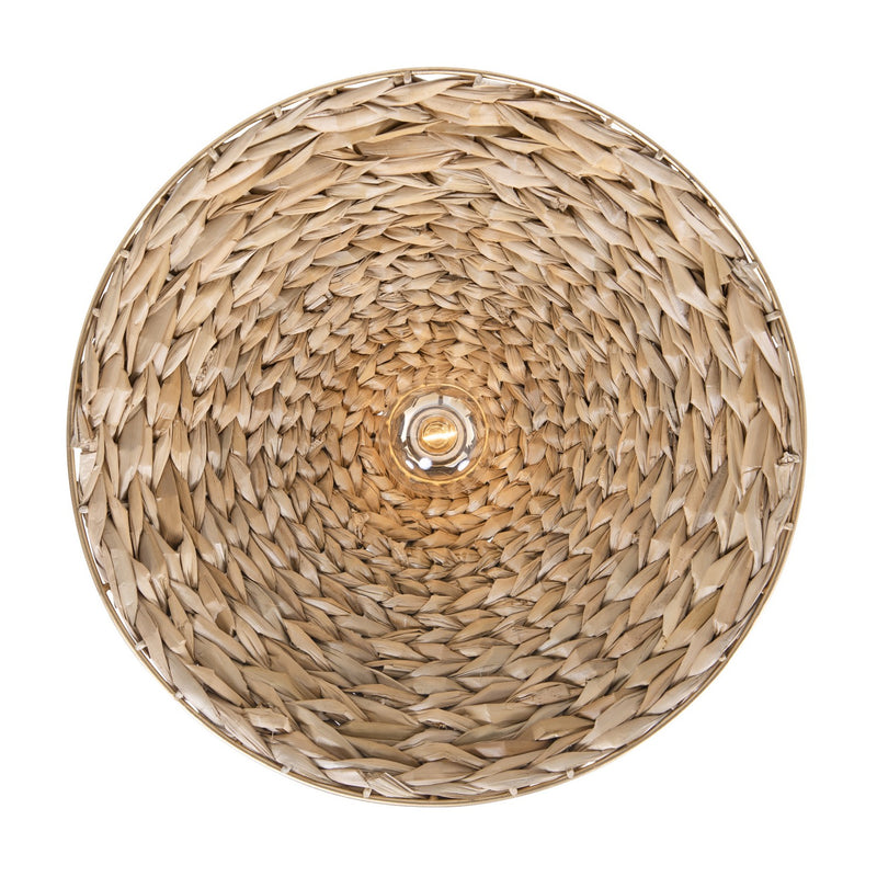 Varaluz 502P01MFGN One Light Pendant, French Gold/Natural Seagrass