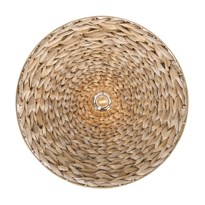 Varaluz 502P01MFGN One Light Pendant, French Gold/Natural Seagrass