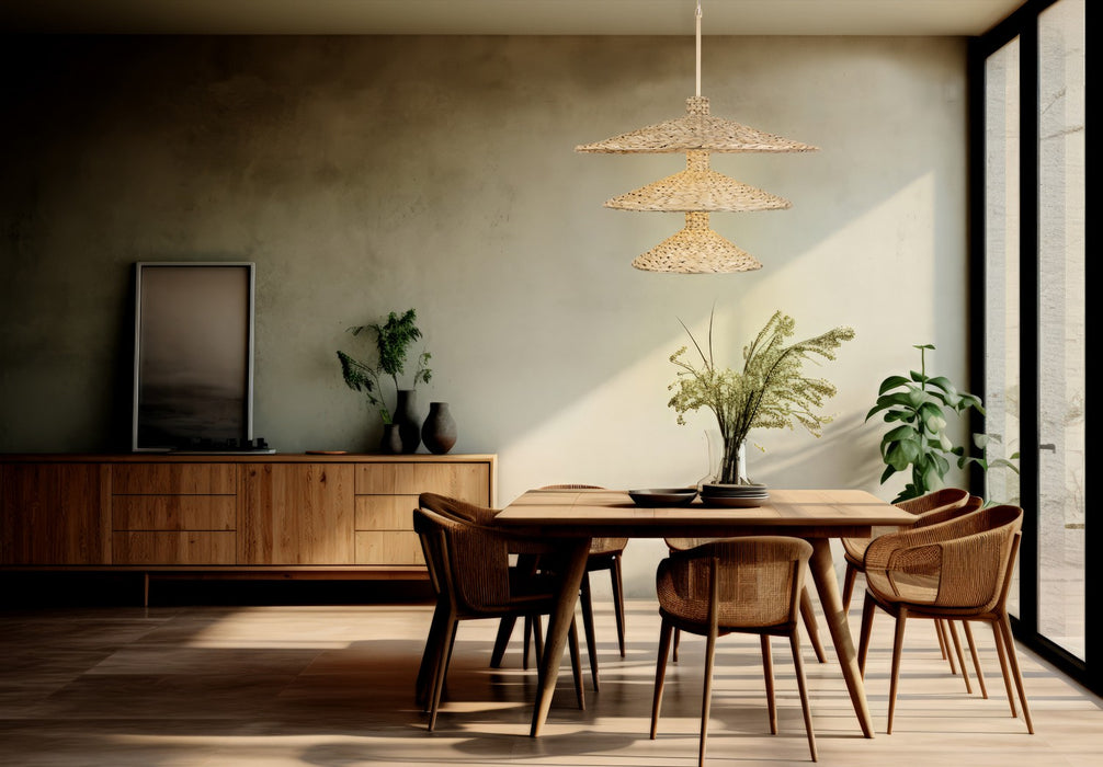 Varaluz 502P15FGN 15 Light Pendant, French Gold/Natural Seagrass