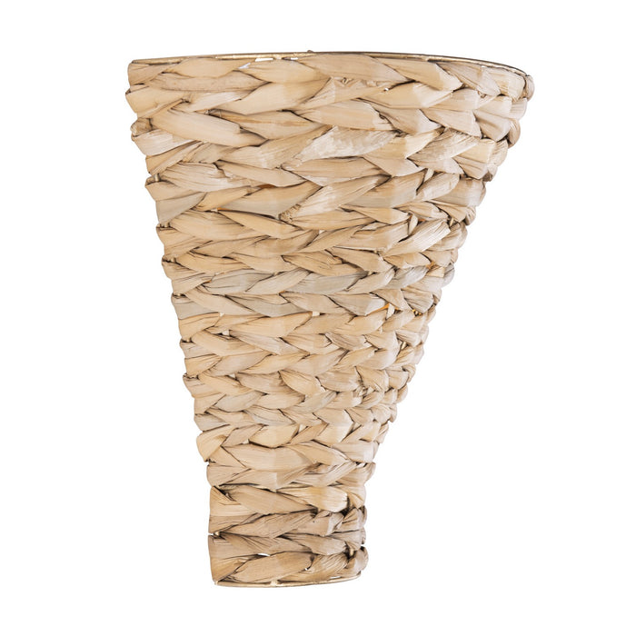 Varaluz 502W01FGN One Light Wall Sconce, French Gold/Natural Seagrass