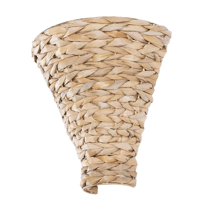 Varaluz 502W01FGN One Light Wall Sconce, French Gold/Natural Seagrass
