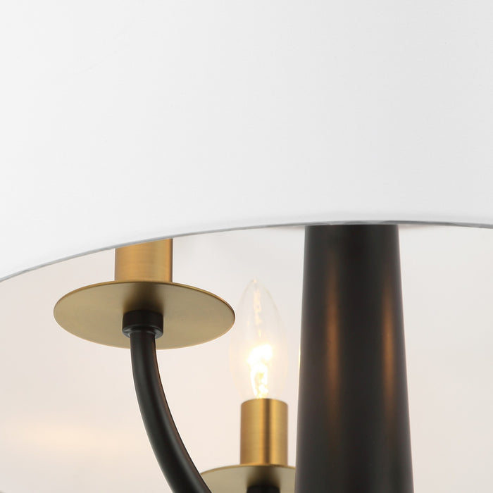 Varaluz 503P03BLSB Three Light Pendant, Black/Satin Brass