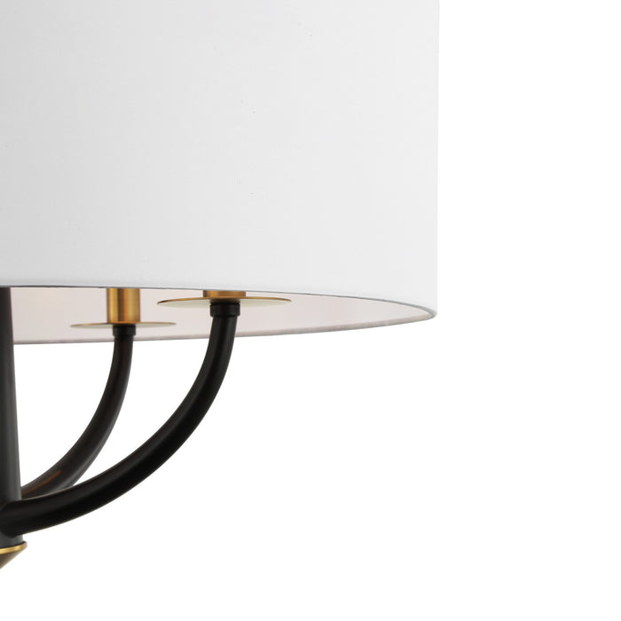 Varaluz 503P04BLSB Four Light Pendant, Black/Satin Brass
