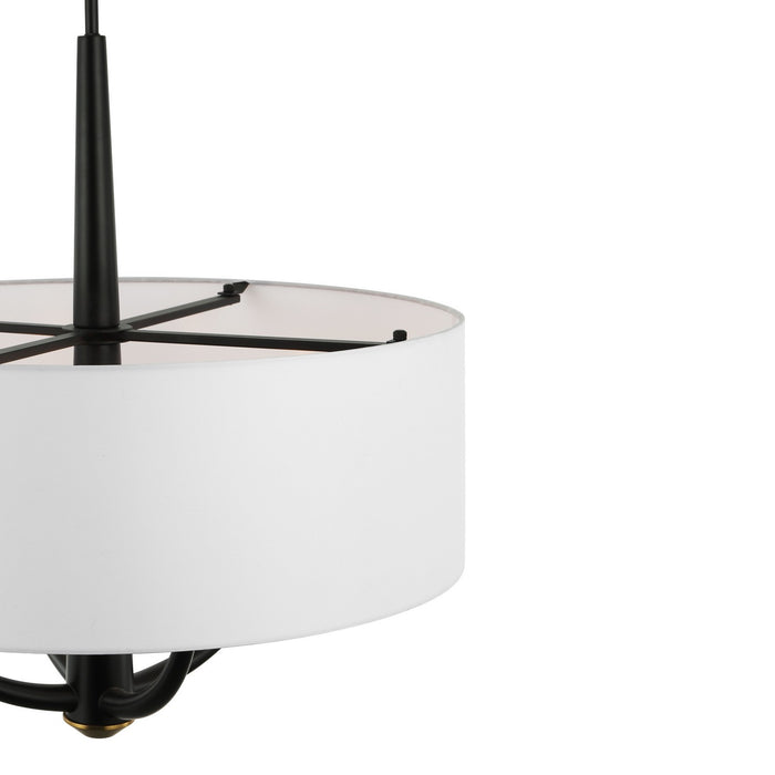 Varaluz 503P04BLSB Four Light Pendant, Black/Satin Brass