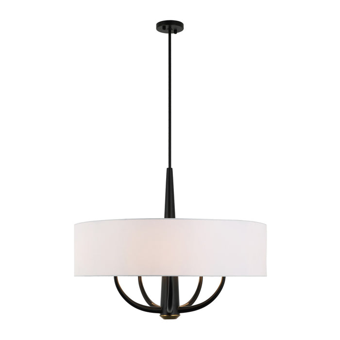 Varaluz 503P05BLSB Five Light Pendant, Black/Satin Brass