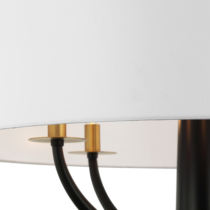 Varaluz 503P05BLSB Five Light Pendant, Black/Satin Brass
