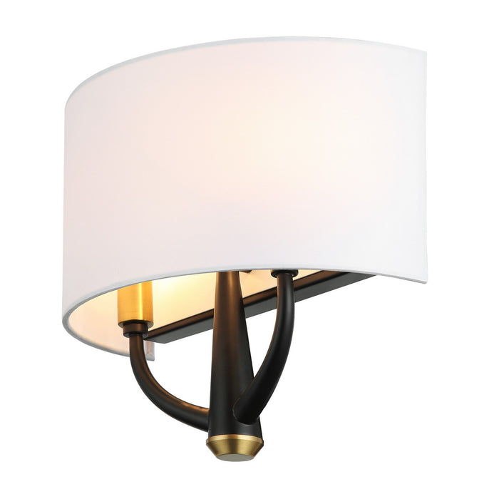 Varaluz 503W02BLSB Two Light Wall Sconce, Black/Satin Brass