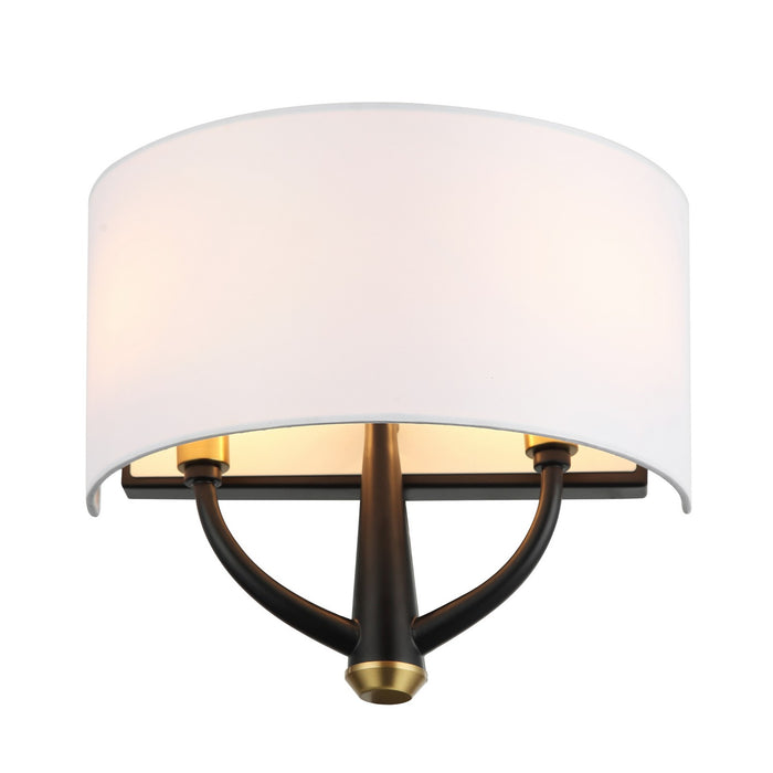 Varaluz 503W02BLSB Two Light Wall Sconce, Black/Satin Brass