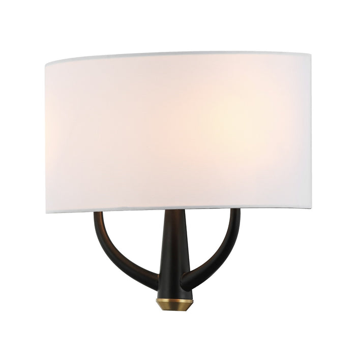 Varaluz 503W02BLSB Two Light Wall Sconce, Black/Satin Brass