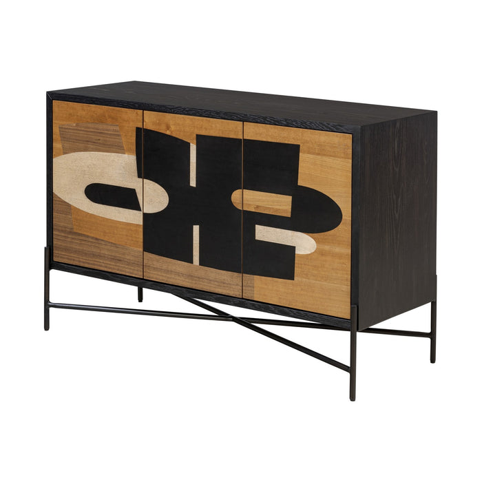 Varaluz 505ST48A Credenza, Black/Walnut/White Ashe/Cherry/Black Oak