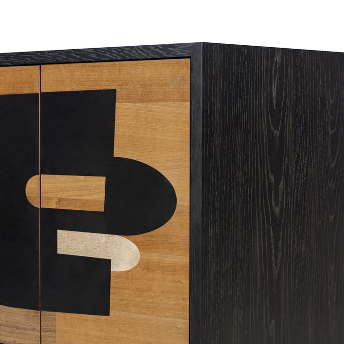Varaluz 505ST48A Credenza, Black/Walnut/White Ashe/Cherry/Black Oak