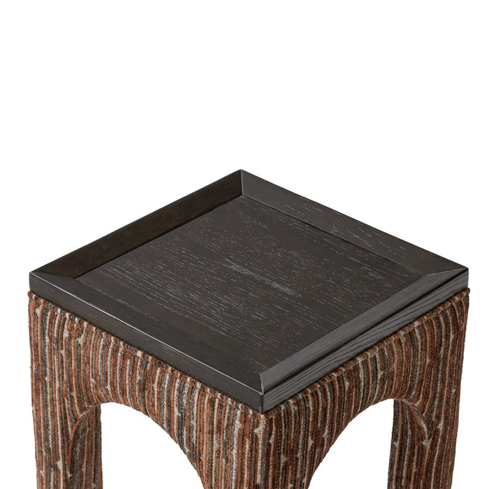 Varaluz 506TA16B Side Table, Dark Brown Oak/Geo