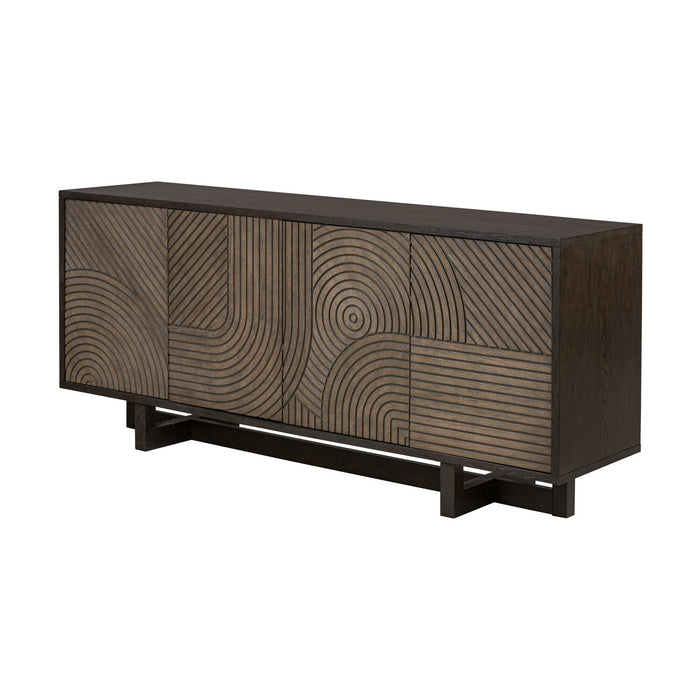 Varaluz 507ST78A Credenza, Aged Barrel/Dark Brown Oak