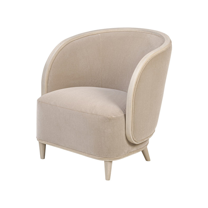 Varaluz 510CH28A Accent Chair, Ash Blond/Mushroom Mohair