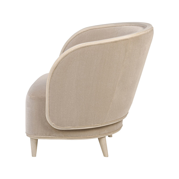 Varaluz 510CH28A Accent Chair, Ash Blond/Mushroom Mohair