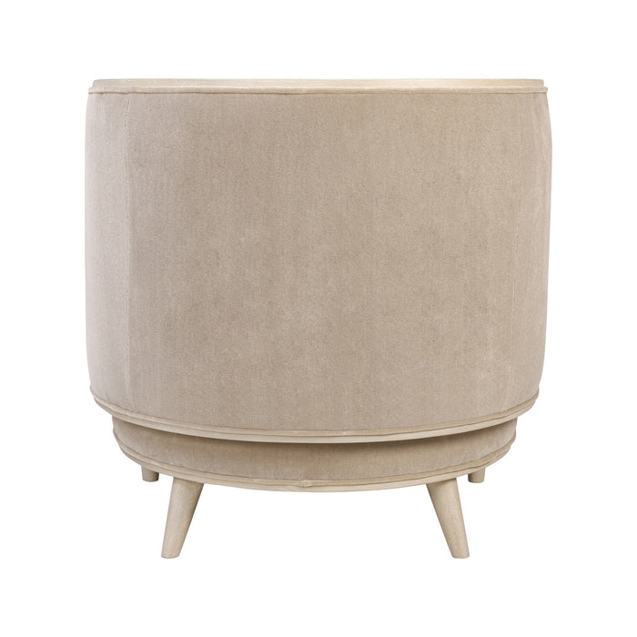 Varaluz 510CH28A Accent Chair, Ash Blond/Mushroom Mohair