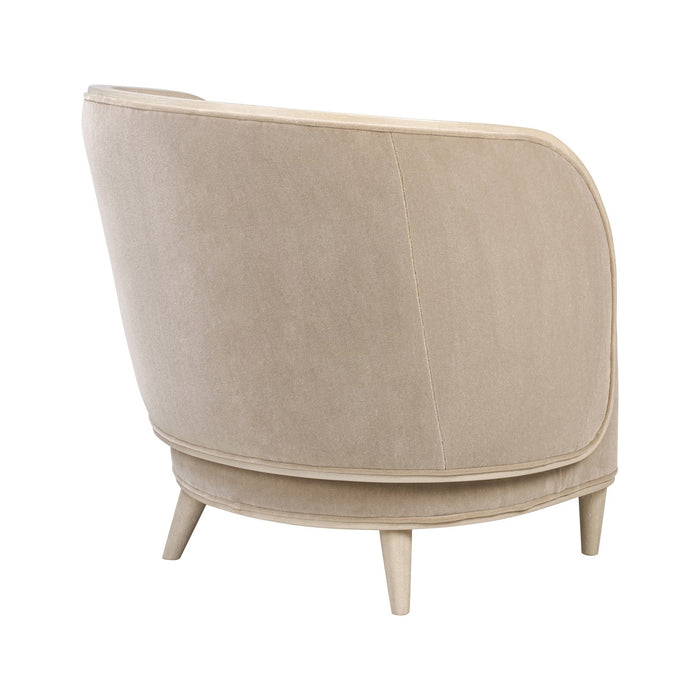 Varaluz 510CH28A Accent Chair, Ash Blond/Mushroom Mohair