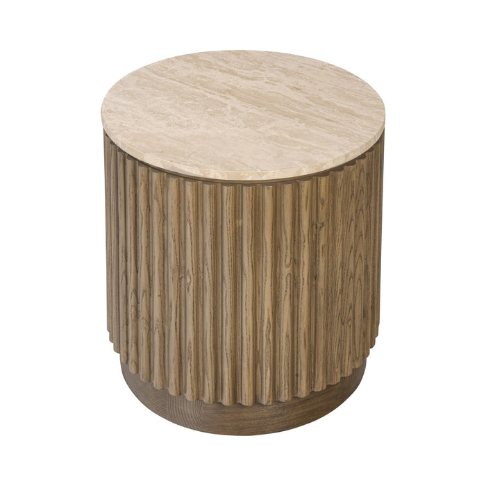 Varaluz 511TA18A Side Table, Harvest Oak/Mushroom Oak