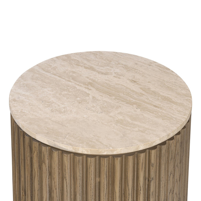 Varaluz 511TA18A Side Table, Harvest Oak/Mushroom Oak