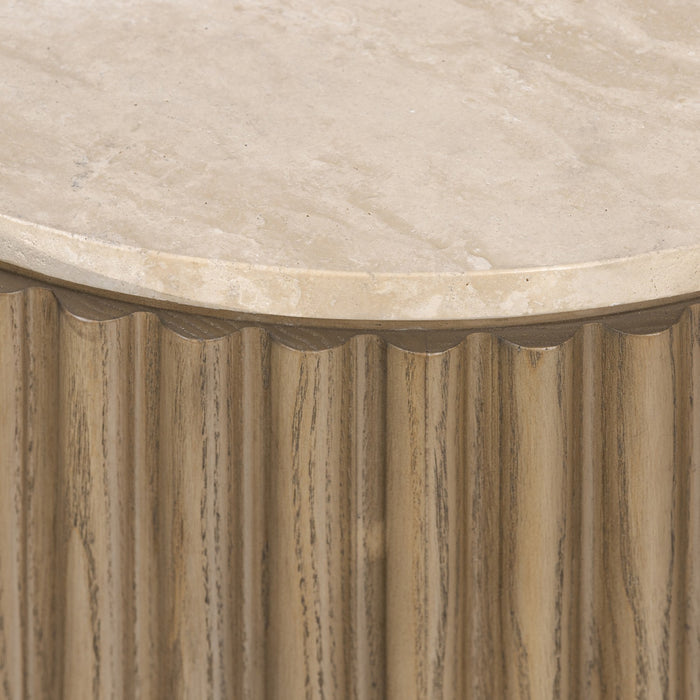 Varaluz 511TA18A Side Table, Harvest Oak/Mushroom Oak